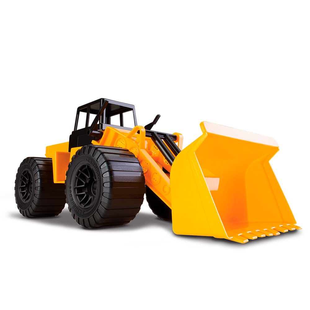 Combo Trator Escavadeira infantil amarelo roda livre