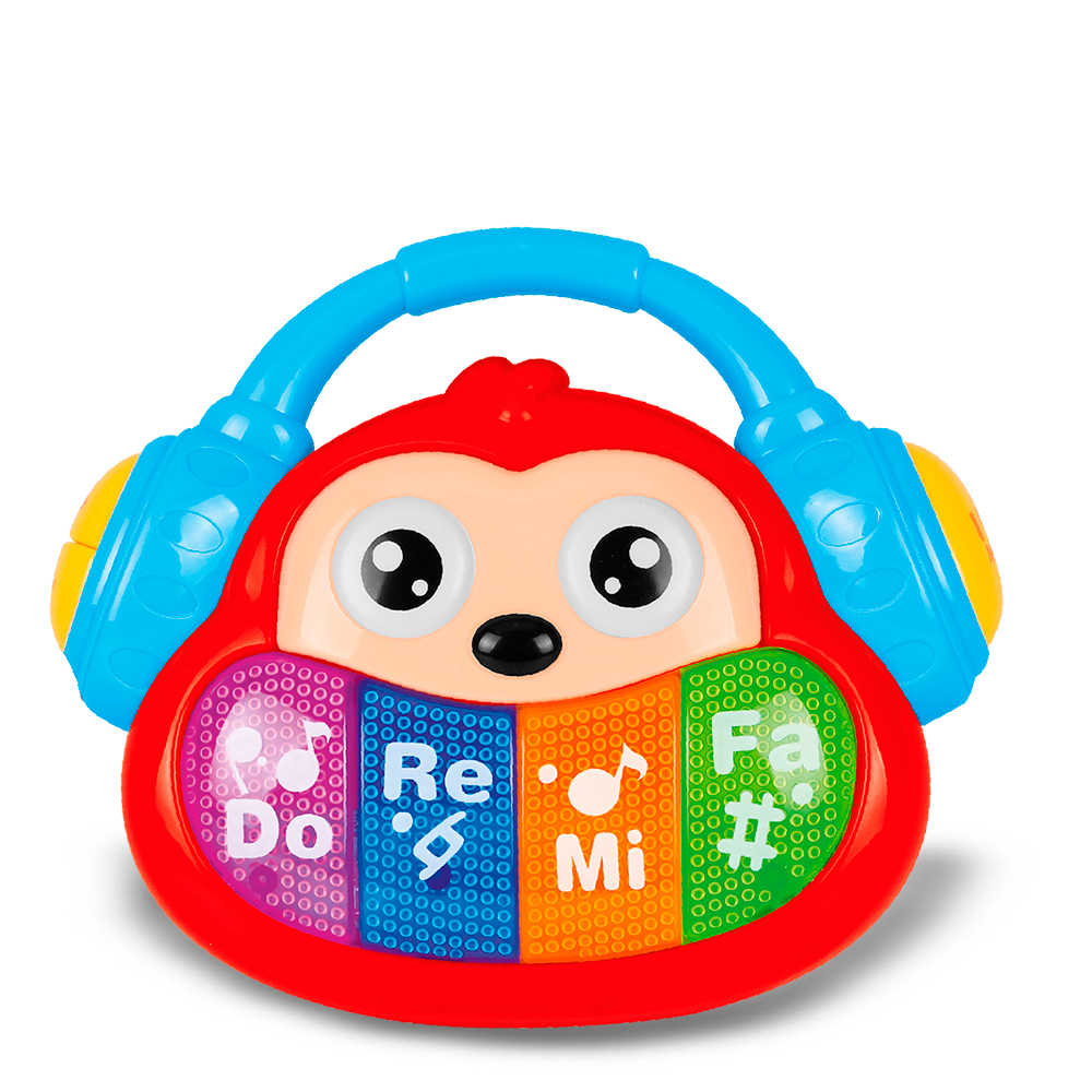 Macaco Musical brinquedo didático eletrônico com som e luz