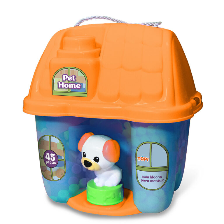 Pet Home com Blocos Azul com 44 peças