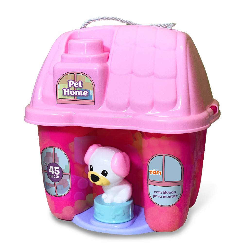 Pet Home com Blocos Rosa com 44 peças