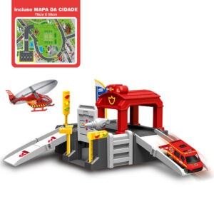 Estação de bombeiro play&drive roda livre infantil vermelho