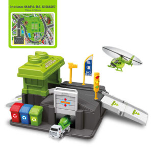 Estação de reciclagem play&drive roda livre infantil verde