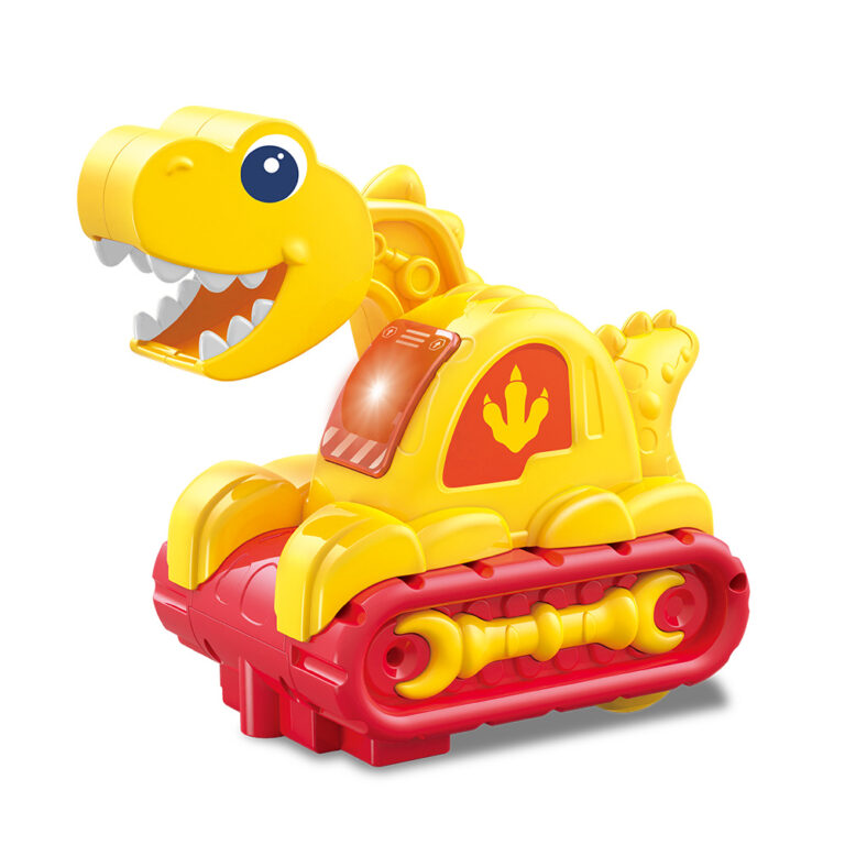 Dino Escavadeira Musical amarelo com som e luz