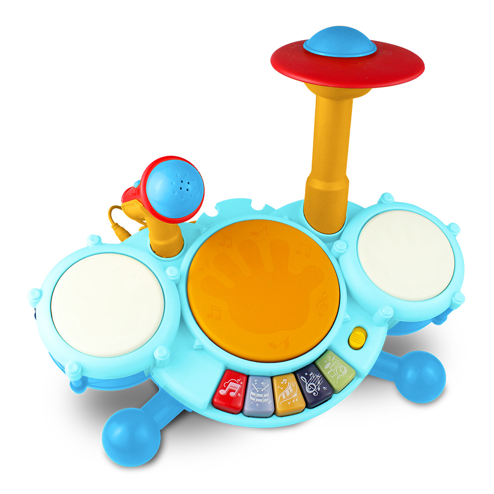 Bateria Show Musical Azul com sons e luzes +12 meses