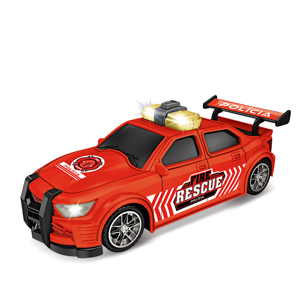 Fire Rescue Polícia carrinho infantil com som e luz