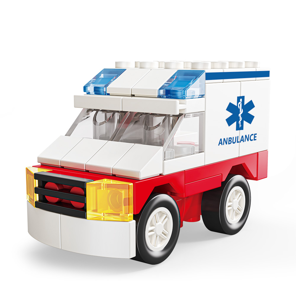 Robô-Blocks Serviço Ambulância 47 peças com fricção