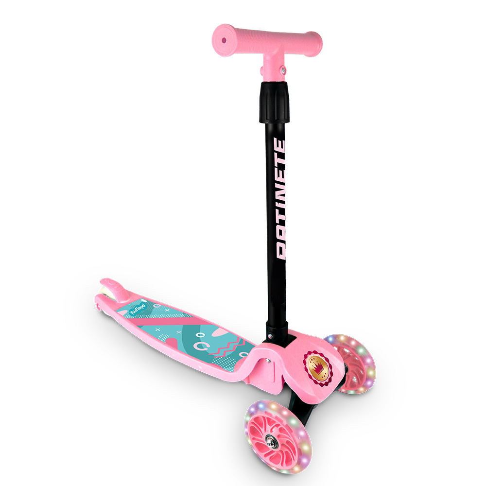 Patinete rosa decorado play&ride montaria
