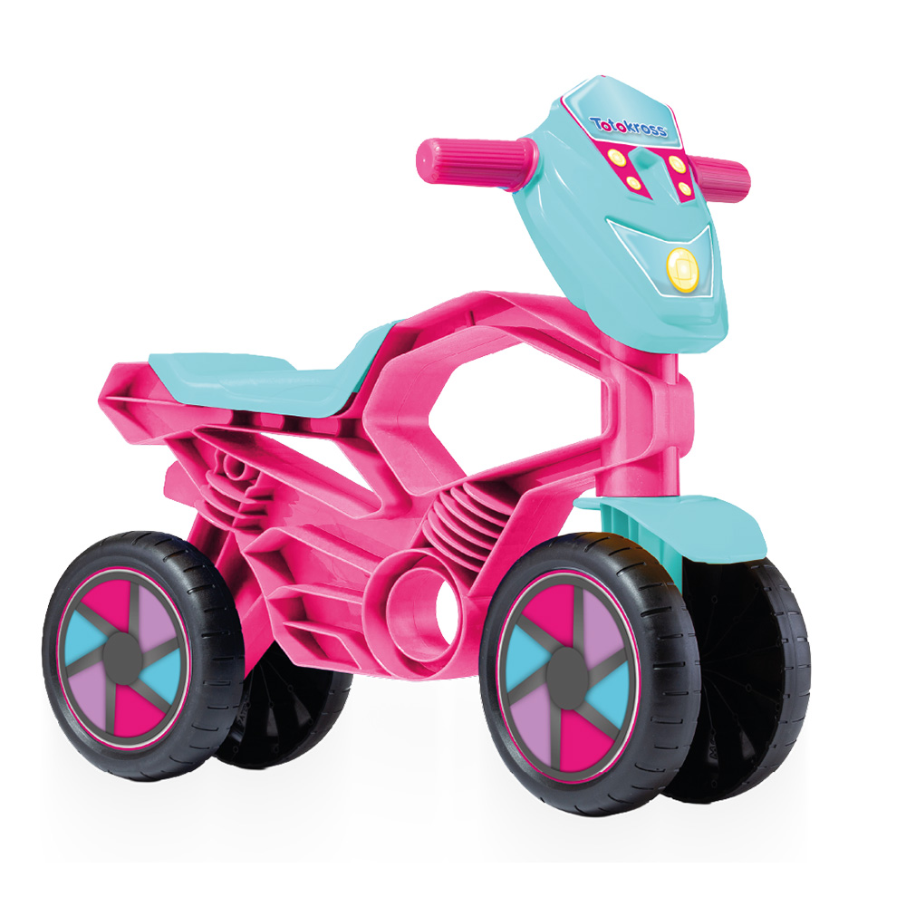 Totokross moto de equilíbrio rosa play&molto montaria