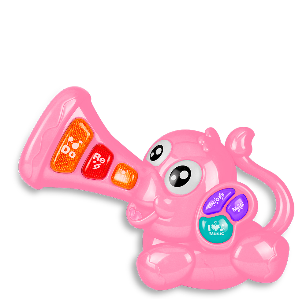 Elefante Musical Rosa brinquedo didático eletrônico