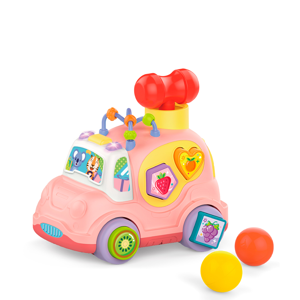 Carrinho Educativo Rosa com formas geométricas +18 meses