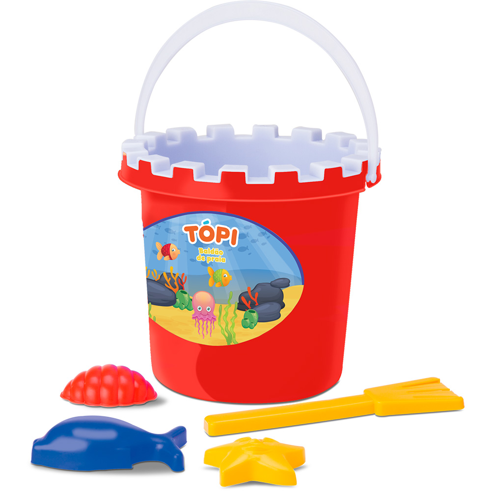 Baldão de Praia com pá e formas