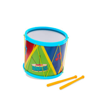 Tópi Tambor infantil azul com baquetas