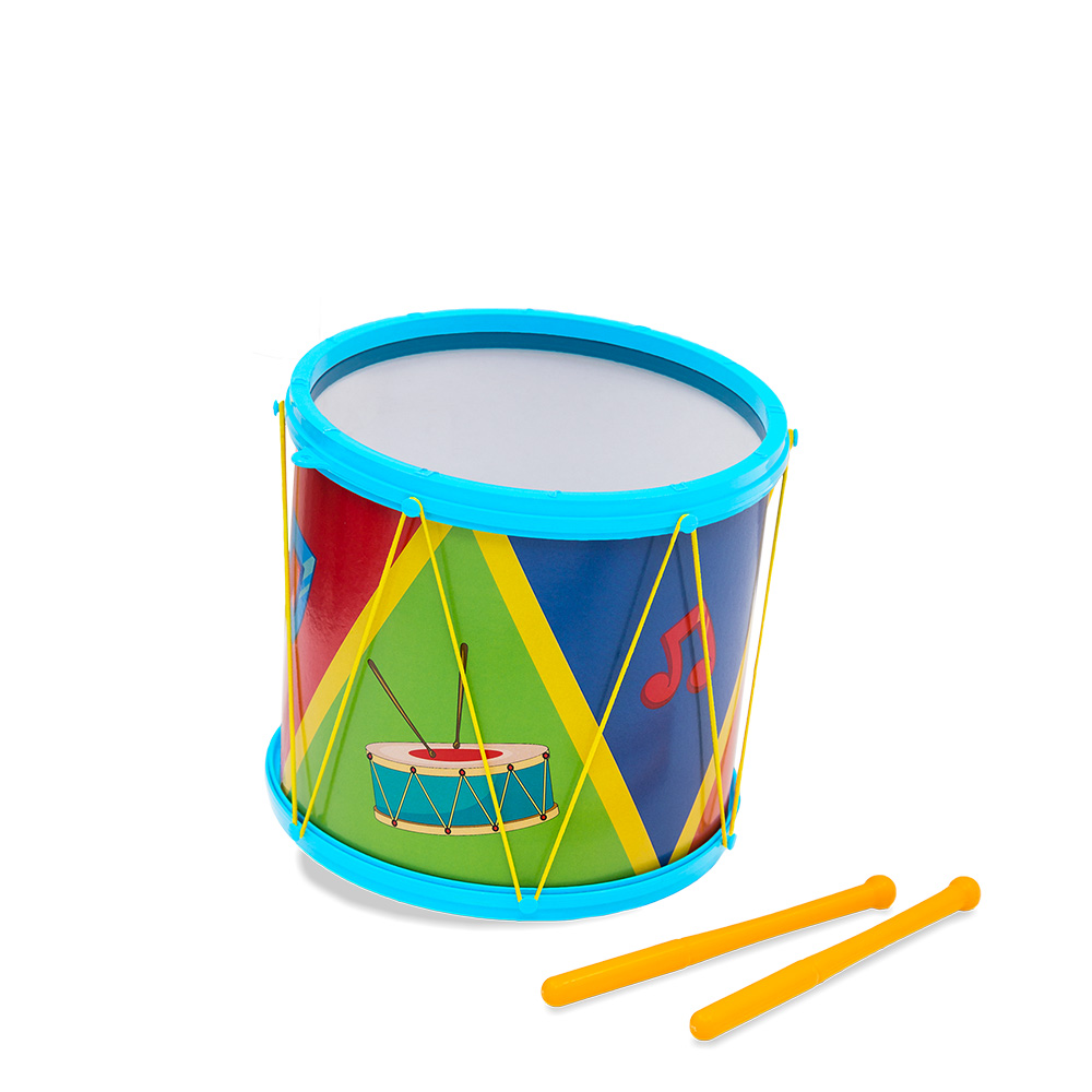 Tópi Tambor infantil azul com baquetas