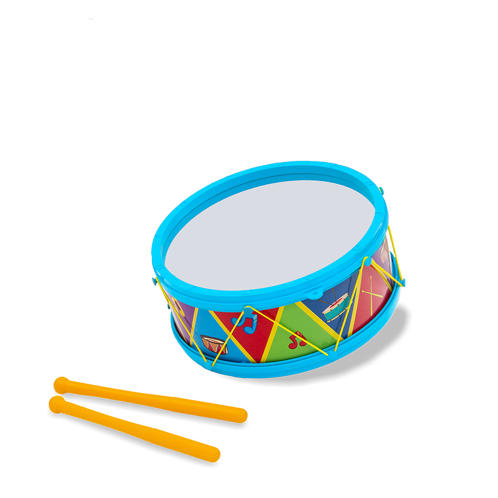 Tópi Tamborete infantil azul com baquetas