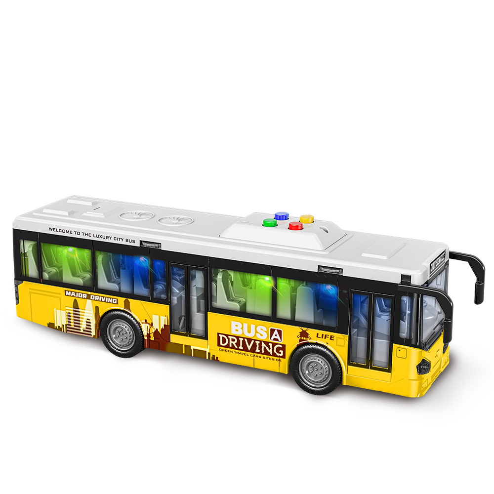 City Driver Amarelo ônibus infantil com som e luz