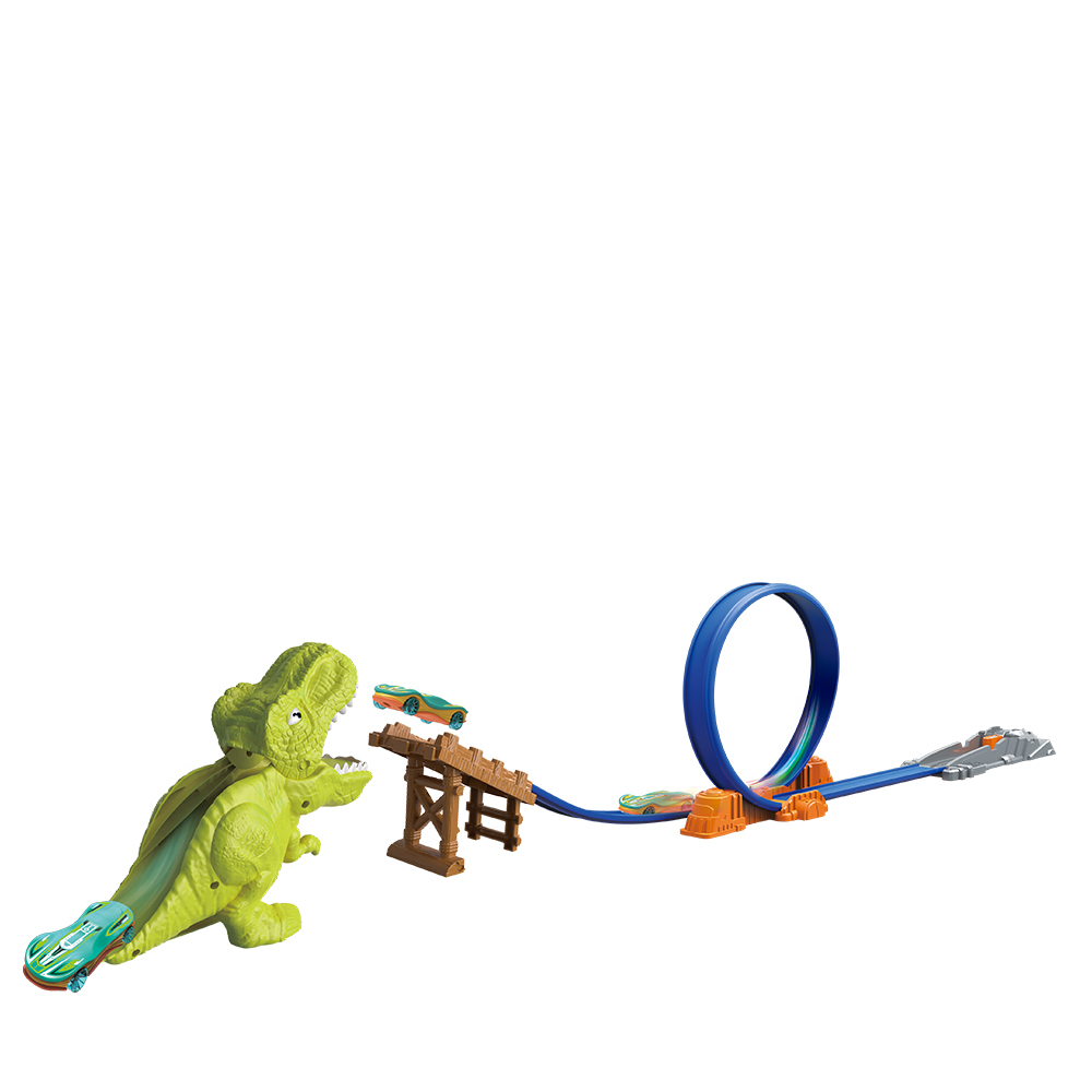 Corrida Radical Dinossauro pista infantil com lançador