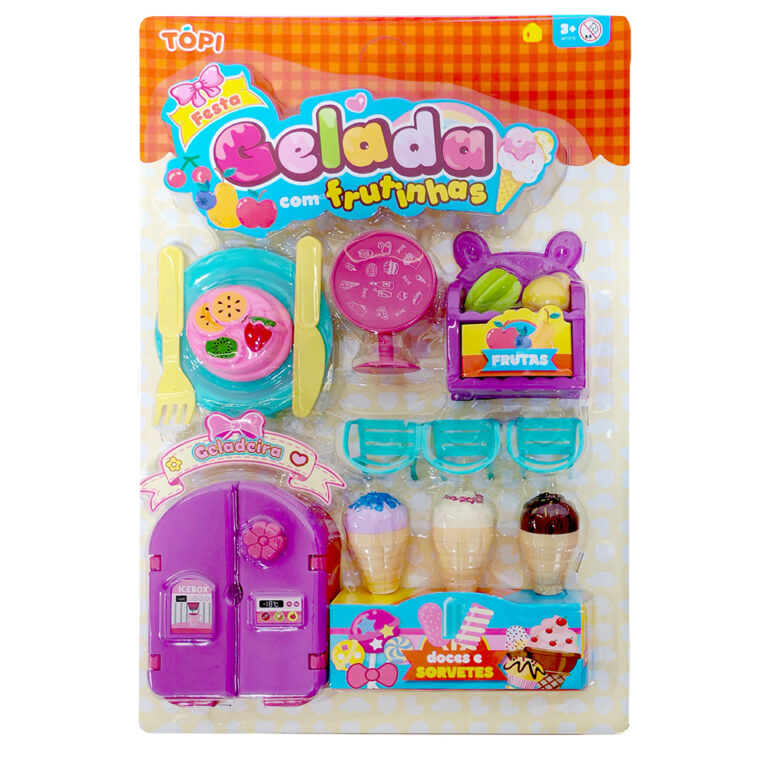 Tópi Festa Gelada com Frutinhas kit faz de conta