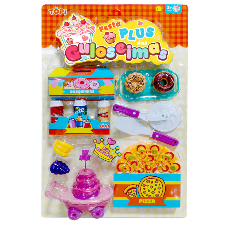 Tópi Festa Plus das Guloseimas kit faz de conta