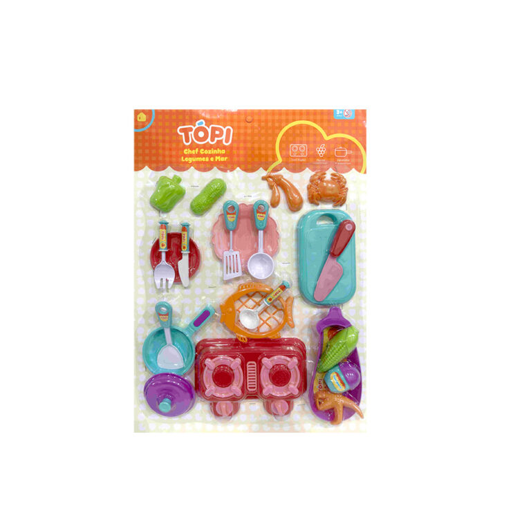 Tópi Chef Cozinha Legumes e Mar kit cozinha infantil