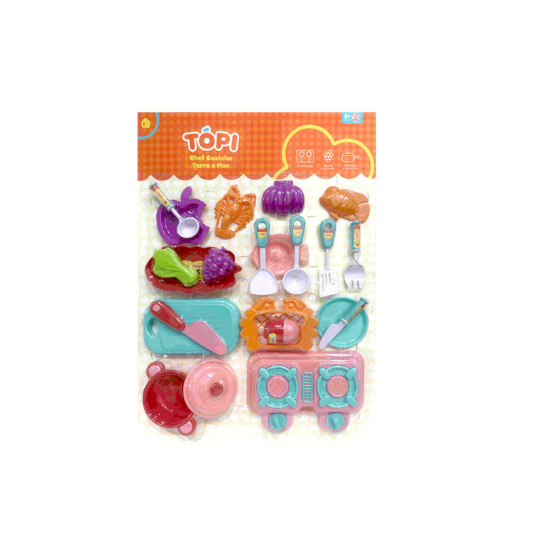 Tópi Chef Cozinha Terra e Mar kit cozinha infantil