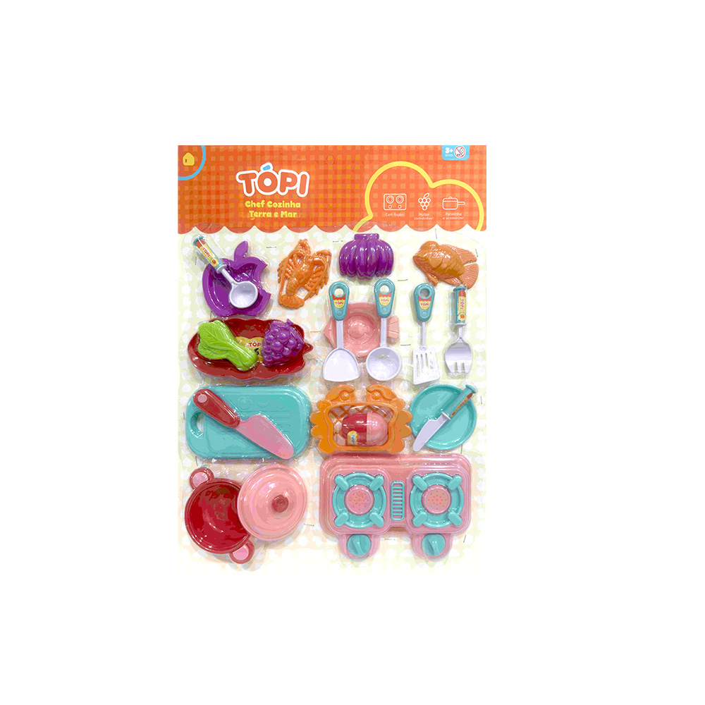 Tópi Chef Cozinha Terra e Mar kit cozinha infantil