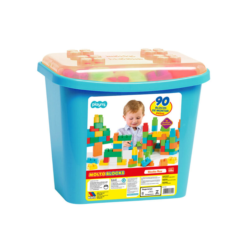 Blocks box 90 blocos azul play&molto